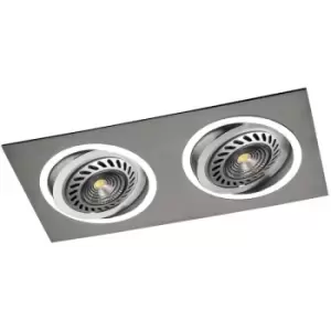 image of Cristal Record Lighting - Cristal Helium QR111 Double Recessed Downlight Light Aluminium