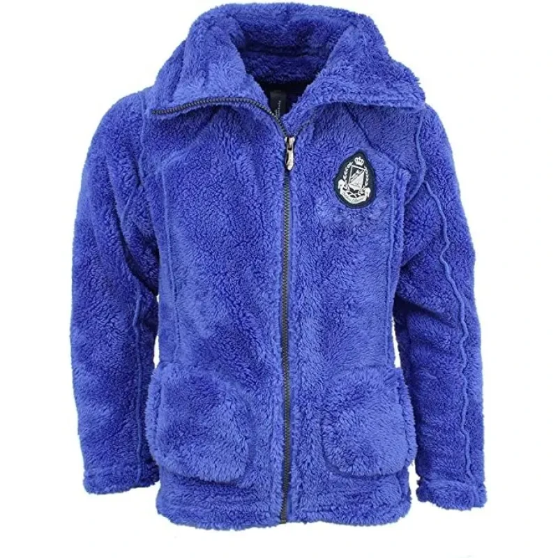 Image of Girl's fleece jacket Peak Mountain coral sherpaGasana Bleu Female 16 ans