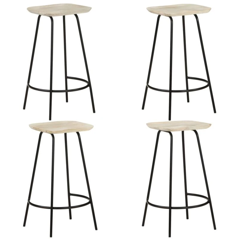 Image of VIDAXL Bar Stools 4 pcs Solid Mango Wood Vidaxl 8720286200940