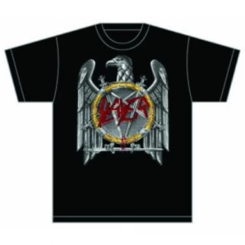 image of Slayer (Silver) Eagle Mens T Shirt: XXL