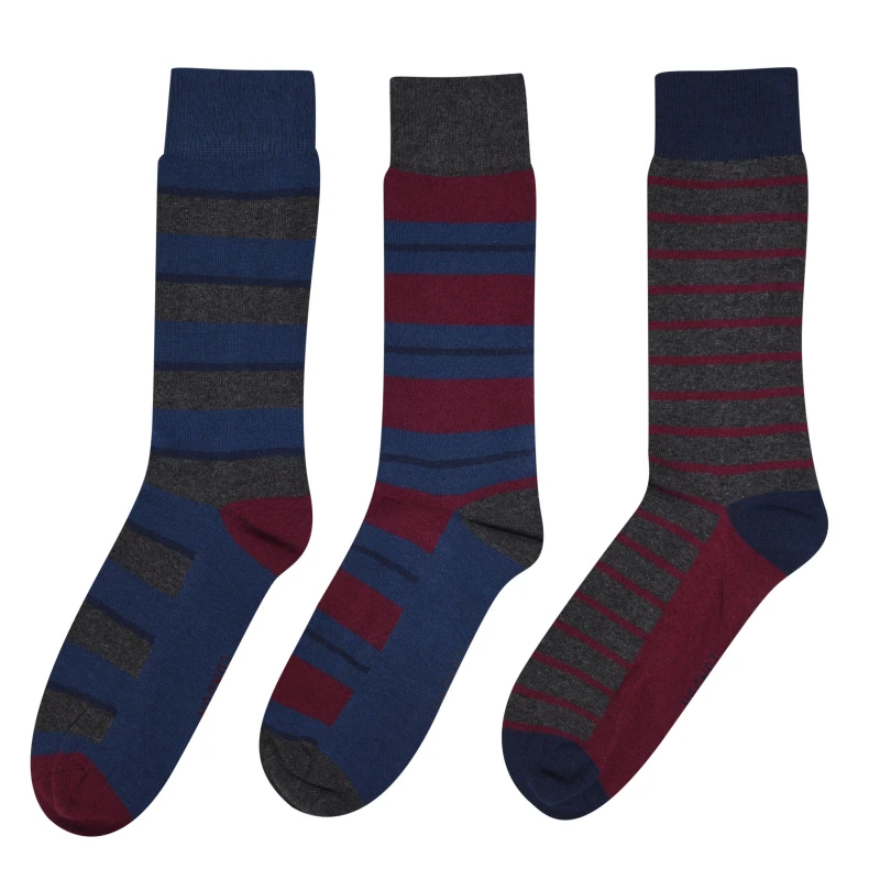 Image of Firetrap 3 Pack Formal Socks Mens - Red Red 12+