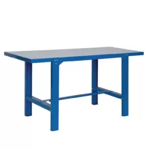 image of Heavy Duty Steel Workbench - 1200mm x 730mm - powder coated blue - 500kg capacity