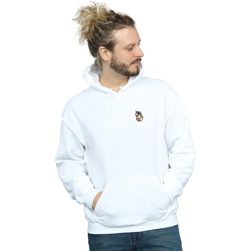 Image of Star Wars Star Wars Men The Force Awakens BB-8 Chest Print Hoodie in White Size: Small White S Male 5057864340242