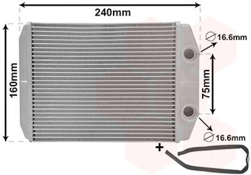 Image of VAN WEZEL Heater matrix VAN WEZEL 17016700