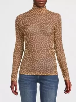 image of Aligne Gamball Printed Mesh Top - Toffee Daisy