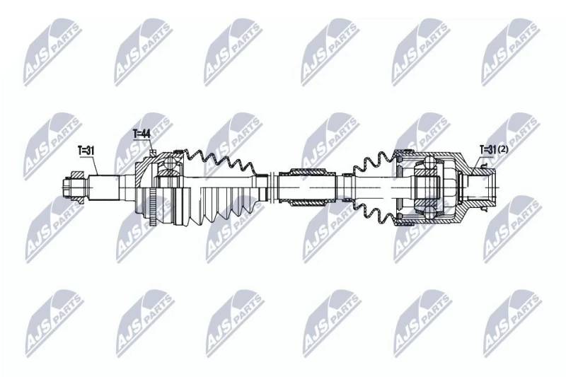 Image of NTY NPW-MZ-086 Drive shaft Manual Transmission, Front Axle Left Drive Shaft (13)