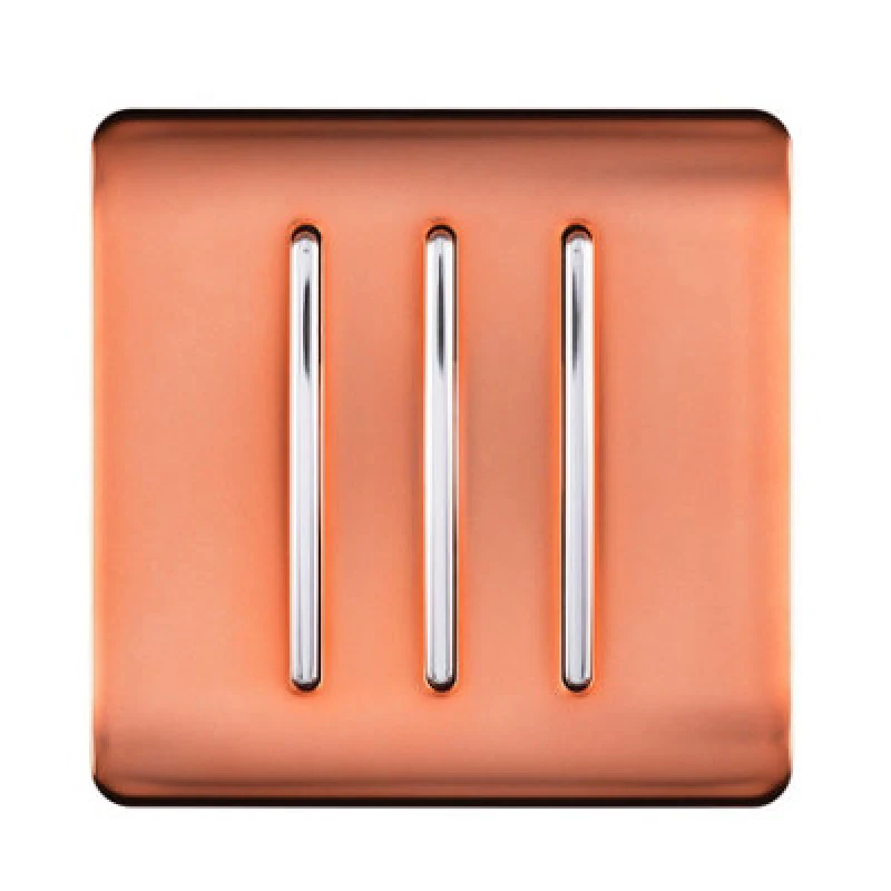 Image of Trendiswitch Trendi 3 Gang 2 Way Artistic Modern Glossy 10 Amp Rocker Tactile Light Switch Copper