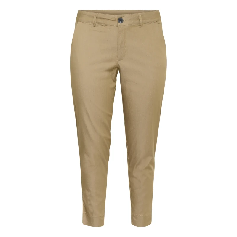 Image of KAFFE Curve Womens 7/8 chino Trousers KAFFE Curve Leana Marron Female 54
