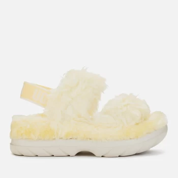 image of UGG Womens Fluff Sugar Sustainable Sandals - Yellow - UK 3