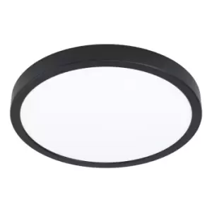 Image of Wall Flush Ceiling Light Colour Black Shade Round White Plastic LED 20W Included