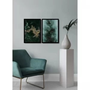 Image of 2PSCTCIZ-015 Multicolor Decorative Framed MDF Painting (2 Pieces)