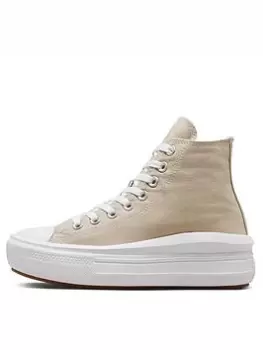 Converse Chuck Taylor All Star Move Platform Hi-Tops - Beige, Beige, Size 6, Women