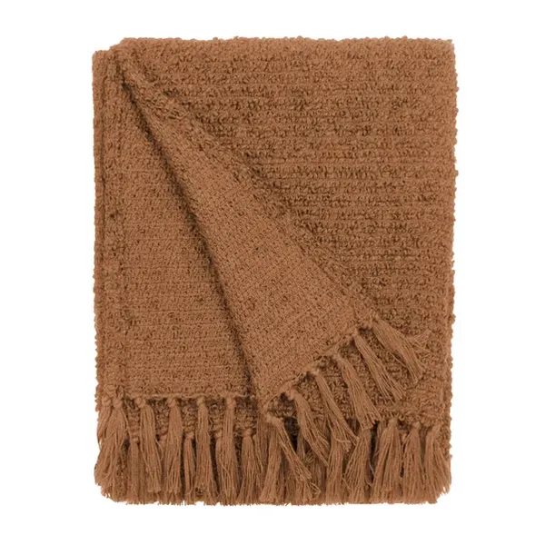 image of Candar Cosy Woven Tassel Throw Blanket