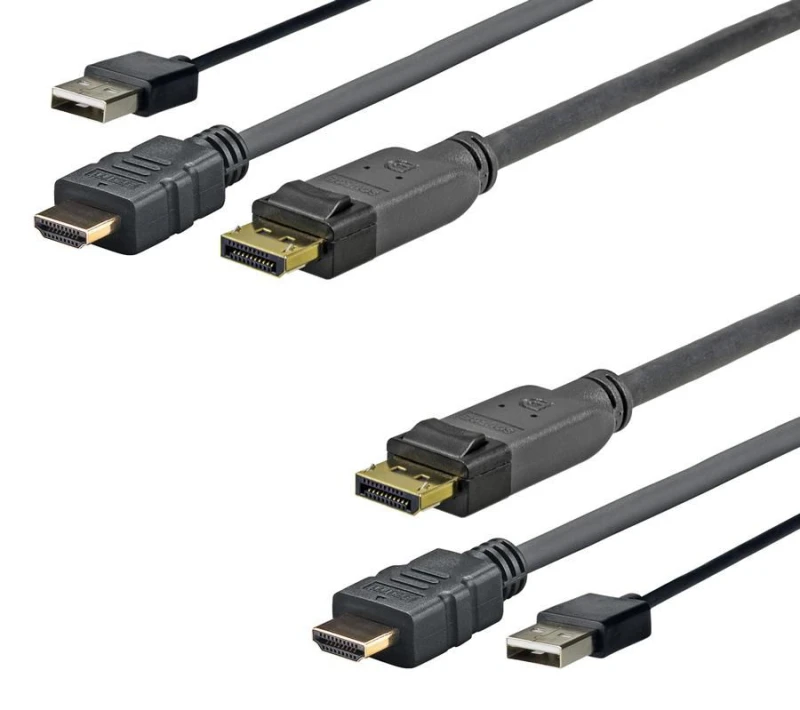 Image of Vivolink PROHDMIUSBDP1 video cable adapter 1m DisplayPort HDMI + USB