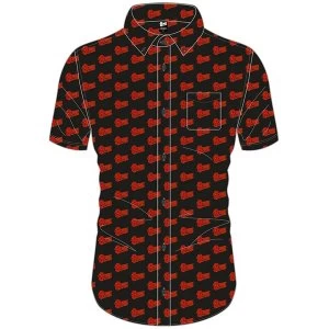 image of David Bowie - Logo Pattern Unisex Large T-Shirt - Black