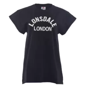 Image of Lonsdale Longline T-Shirt Womens - Black
