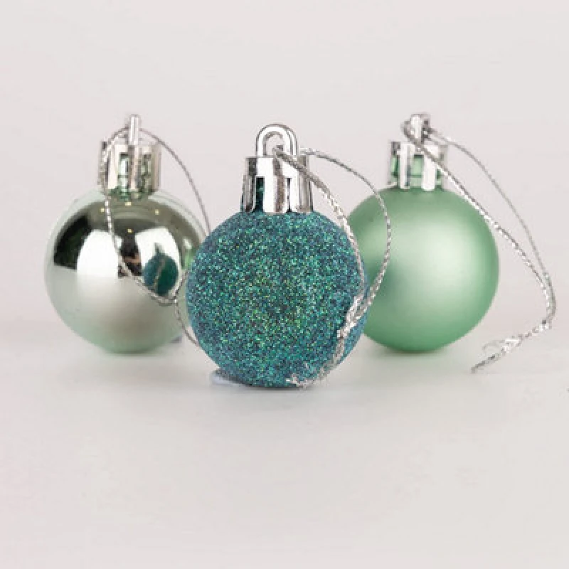 Image of Shatchi 30mm/12Pcs Christmas Baubles Shatterproof Turquoise,Tree Decorations Turquoise