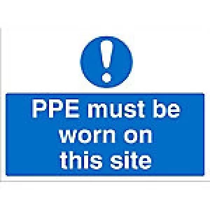 Image of Mandatory Sign PPE Fluted Board 45 x 60 cm