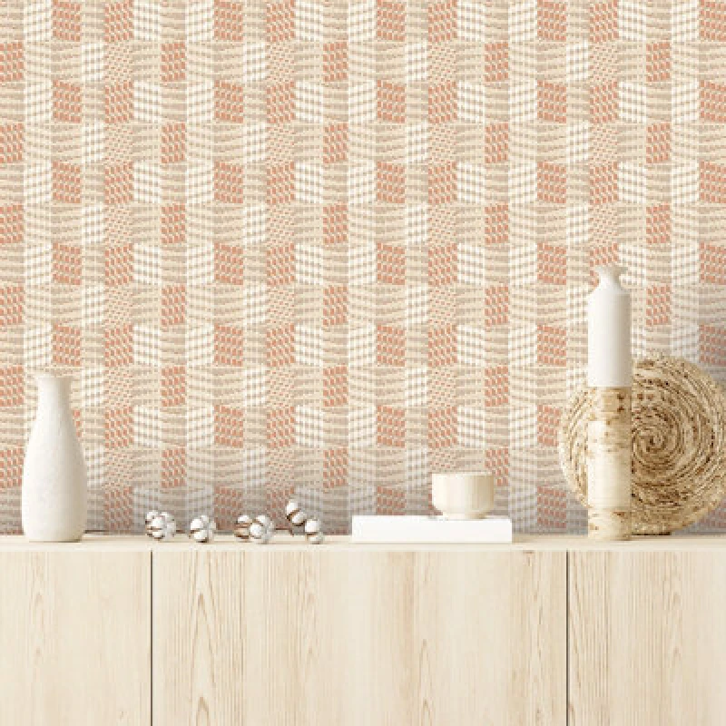 Image of Belgravia Decor Belgravia Decor Zambaiti Parati Marrakech Dot Geo Soft Terracotta Wallpaper Orange