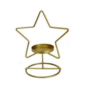 image of Star Shaped Metal Candle Holder 20cm