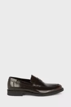 Image of Mens Burgundy Smart Leather Slip On Loafers