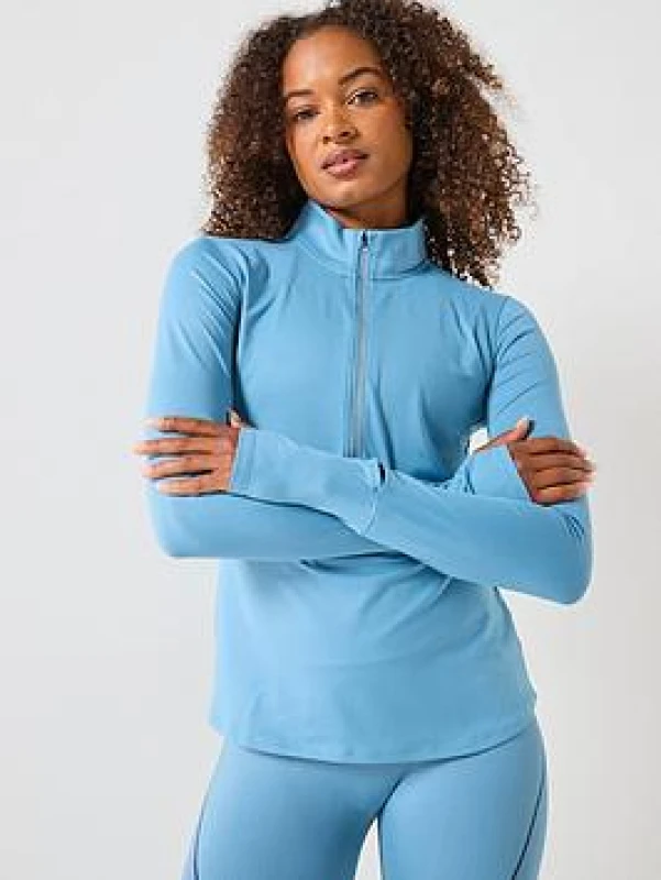 Image of Womens 1/2 zip training top Under Armour Qualifier Bleu Female L