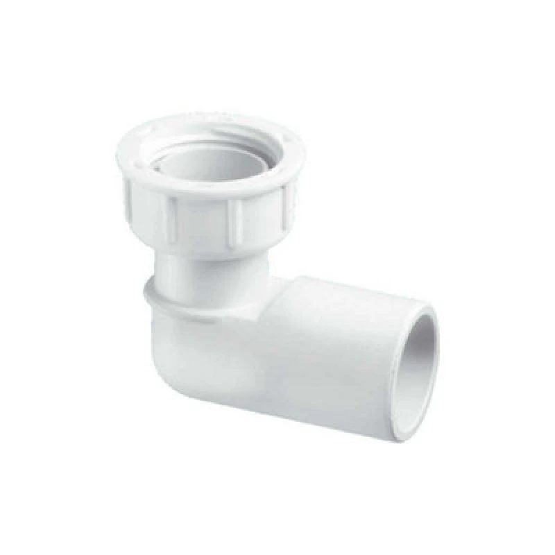 Image of McAlpine R8A 3/4" 90° Female Overflow Coupling with loose nut White