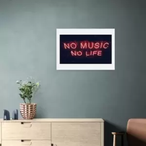 Image of East End Prints No Music No Life Framed Print Pink