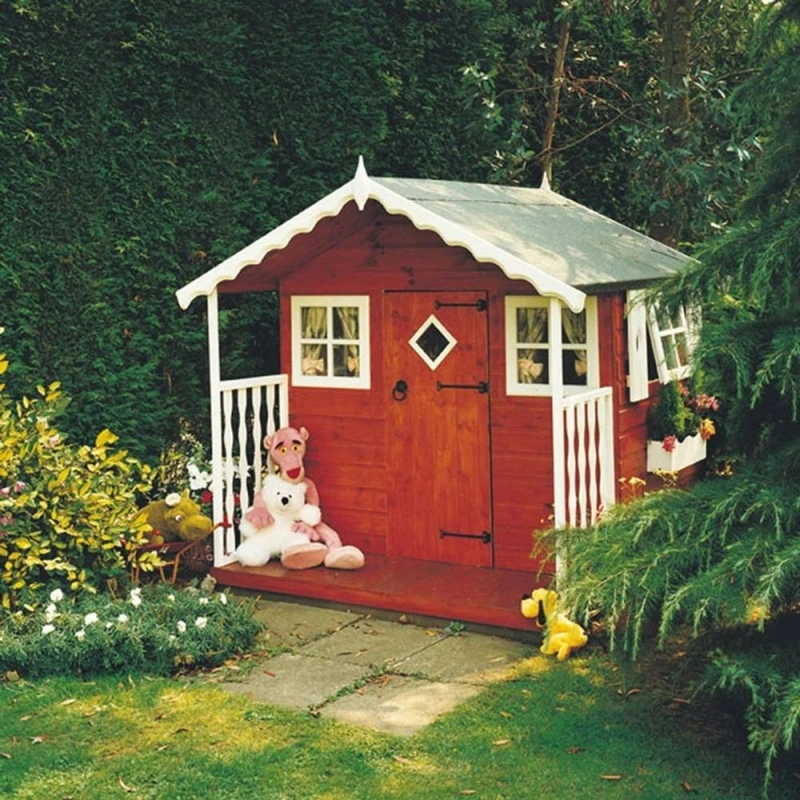 Image of Shires Den Playhouse Kid's Wendy House in Brown Brown Unisex