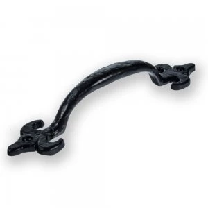 image of LocksOnline Fleur de Lys Antique Black Door Pull Handle