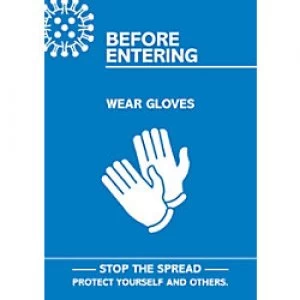 Image of Seco Health & Safety Poster Before entering, wear gloves Semi-Rigid Plastic 42 x 59.5 cm