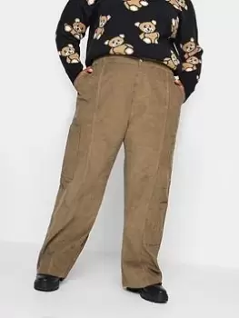 Image of Yours Cord Cargo Taupe, Brown, Size 16, Women