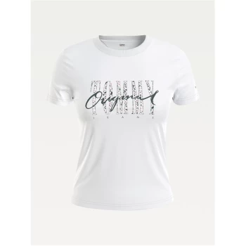 Image of Tommy Jeans Camo Floral T Shirt - White YBR