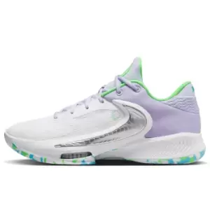 image of Nike Zoom Freak 4 The Decision, White/Oxygen Purple-Black-Stadium Green, size: 10, Male, Basketball Performance, DJ6149-101