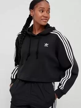 Image of adidas Originals Short Hoodie - Black, Size 16, Women