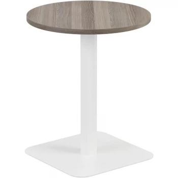 Image of 600MM Circular Mid Contract Table - White/Grey Oak