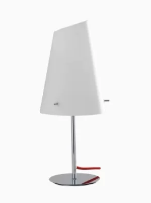 Image of Ermes Table Lamp With Shade, Chrome, Opal, E27