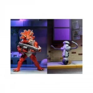 image of NECA Teenage Mutant Ninja Turtles Cartoon Infantryman and Roadkill Rodney 2 Pack Ultimate 7" Scale Action Figure