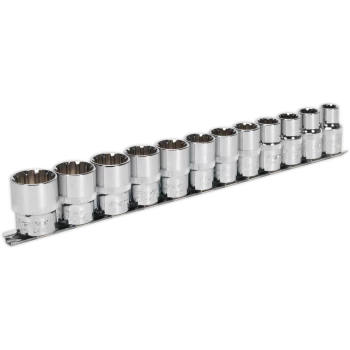 Image of Sealey 12 Piece 1/2" Drive Total Drive Spline TRX Star Socket Set 1/2"