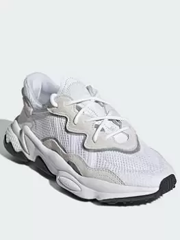 Image of adidas Originals Unisex Junior Ozweego Trainers - White/Black, White/White, Size 4 Older