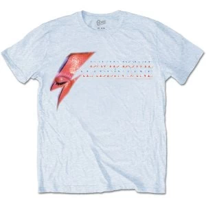 image of David Bowie - Aladdin Sane Eye Flash Unisex Large T-Shirt - Blue