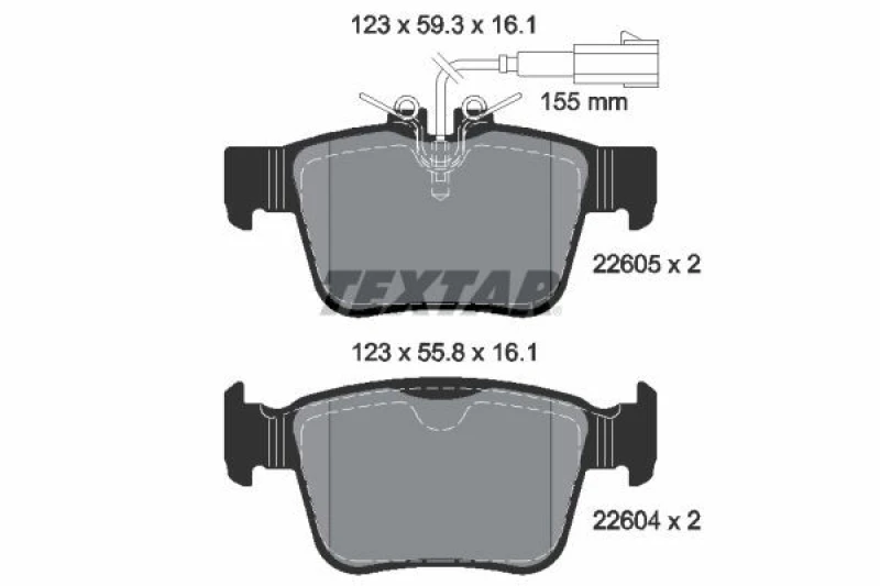 Image of Brake pad set TEXTAR 2260501