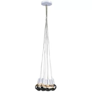 Image of Globetro 10 Light Cluster Pendant Ceiling Light White Metal