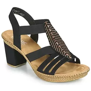 image of Rieker Platform Sandals Black schwarz Morokko 8