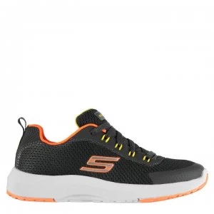 Image of Skechers Dyna Tread Junior Girls Trainers - Grey/Orange