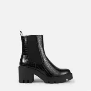 Image of Missguided Cleated Heel Boots - Black