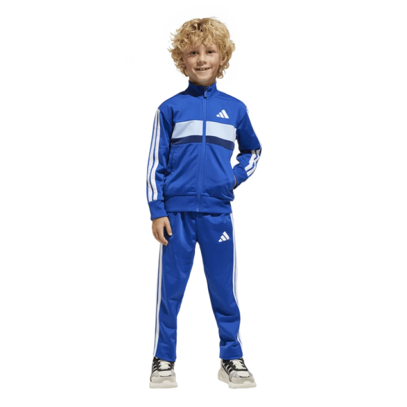 Image of adidas Seasonal Essentials Tiberio 3-Stripes Tricot Track Suit Kids - Blue Blue 5 - 6 Years