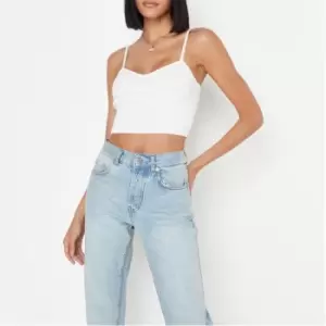 image of Missguided Strappy Bust Detail Crop Top - White