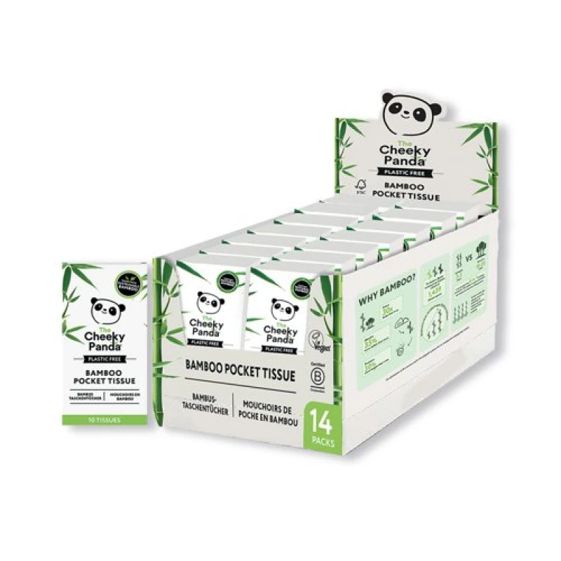 Image of Cheeky Panda Plastic Free Pocket Tissues x10 (Pack of 14) PFPOCKT14