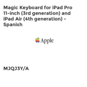 Image of Magic Keyboard for iPad Pro 11" (3rd generation) and iPad Air (4th generation) - Spanish